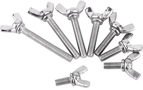 8 Arten M5 304 Edelstahl Flügel Schmetterlingsschrauben Schrauben mit Gewinde Flügel Handschrauben Schrauben Sortiment Flügelschrauben Maschinenverschluss(M5*40mm)