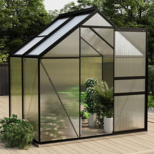 INLIFE Gewächshaus Anthrazit Aluminium 2,47 m²-2065