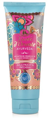 TESORI D'ORIENTE Cream Shower 'Ayurveda', 250 ml, Aromatic Shower Gel with Amla Fruit and Patchouli, Shower Cream for Body Care, Ritual for Body and Senses