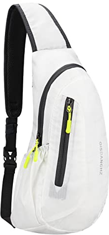 PivotWing Sling Bag Brusttasche Herren Kleiner Rucksack Damen Shoulder Crossbody Crossover Bag Mini Rucksack Klein Schultertasche Brust Tasche Rucksäcke Sporttasche Umhängetaschen Crossbag, Weiß