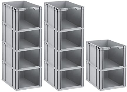 SparSet 10x Eurobox NextGen Store | HxBxT 32x40x60cm | 65 Liter | Front offen | Eurobehälter, Transportbox, Transportbehälter, Stapelbehälter