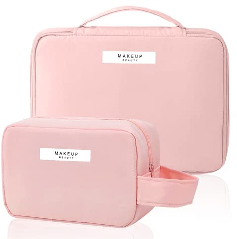 Kosmetiktasche Schminktasche Make Up Tasche Rosa Kulturbeutel Reise Cosmetic Bag Große Kapazität Tragbare mit Fächern Reisekosmetiktaschen Organizer für Maädchen & Damen (Rosa)