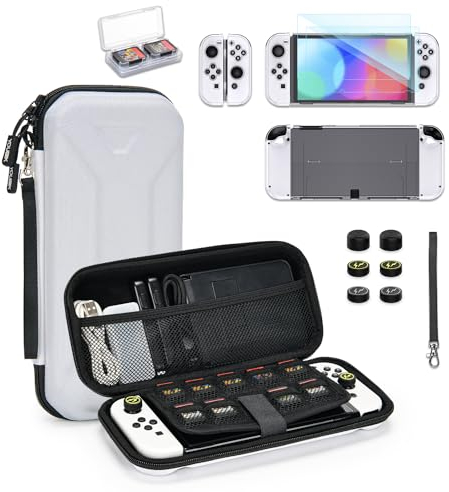 Younik Switch OLED Tasche für Switch OLED Modell 2021, 14 in 1 Switch OLED Zubehör Bundle mit Switch OLED Tragetasche, schützendes Zubehör für Switch Konsole & J-Con, Game Card Case ( Y-Typ)
