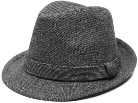 ZMNKH Herren Fedora Trilby Hut Filz Hut Panamahut Elegant Herbst Winter Jazz Mütze Vintage Jazz Hut Unisex
