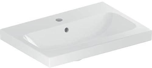Geberit iCon Light Waschtisch, 60 cm x 42 cm, mit Hahnloch, mit Überlauf,501841, 501.841.00.2, Farbe: Weiß