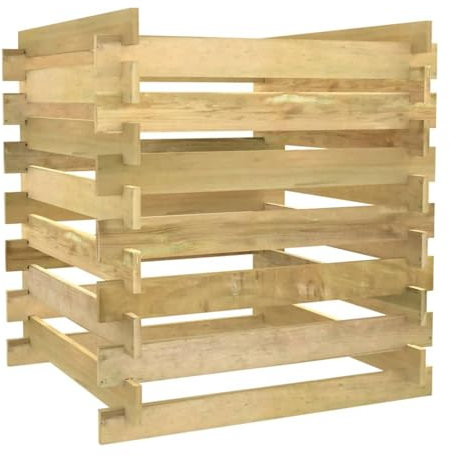 Kavolet Compostiera in legno, 90 x 90 x 90 cm, compostiera in legno di pino impregnato