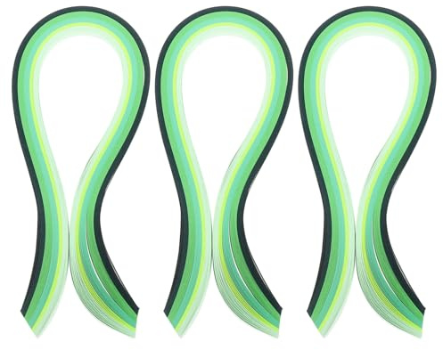 PATIKIL 390 x 7 mm Quilling Papierstreifen Papier Quilling, 300 Stück Origami Fröbelstern Papierstreifen Streifen Set für Kunst, DIY, Handarbeit, Weihnachten, Farbverlauf Grün