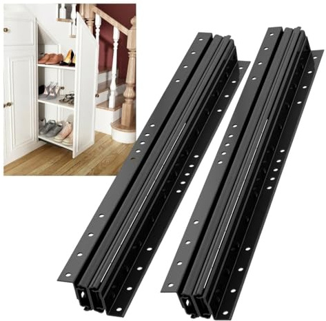NECILO 40 Inch Undermount Heavy Duty Drawer Slides, 260 lbs Load Capacity, Full Extension Ball Bearing, Concealed Drawer Slides Suitable for Under-Stair and Base Cabinet, Bottom Mount, 1 Pair
