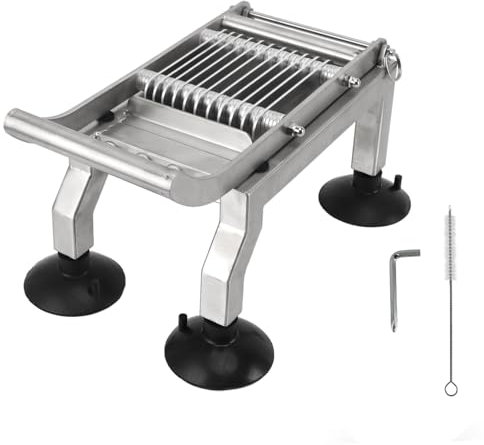 Cortador de Verduras Comercial de Acero Inoxidable, Picadora de Verduras Comercial Manual Antideslizante con 4 Ventosas, Cortador de Alimentos Manual para Lechuga Cebolla Patata