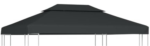 Furniture Item home 2-stöckige Pavillon-Abdeckplane 310 g/m² 4x3 m anthrazit-Möbel