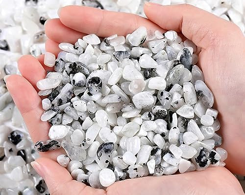 0.9Lbs Grey Labradorite Rocks for Plant Bulk Decorative Sand Aquarium Gravel Stones Terrarium Small Turtle Rocks Vase Pebbles Filler Crystal Chips Fish Tank Decor for Planter