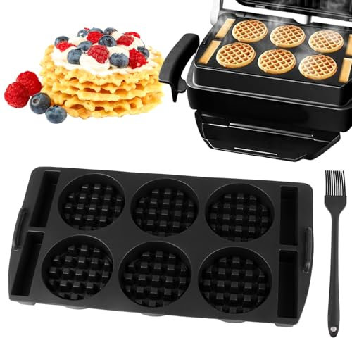 Waffeleinsatz Kompatibel für Tefal OptiGrill XL, 4in1 XL, 2in1 XL, Elite XL, Plus + XL, Elite Plus XL Waffelplatten aus Silikon Waffelform Backschaleneinsatz für Belgische Waffeln, Waffelzubehör