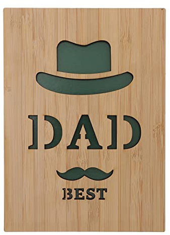 VILLCASE Vatertagskarte holzkarten vatertagsgeschenk Geschenkkarte für Vatertag vatertaggeschenke Männer vatertagsgruß Papa Vatertags-Grußkarte aus Holz Segenskarte für den Vatertag Green