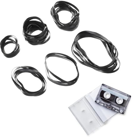 DOITOOL Cassette Belts Square Drive Belts Replacement for Tape Recorder Player Repair Maintenance 3.93X0.15X0.03In Durable Rubber 50Pcs