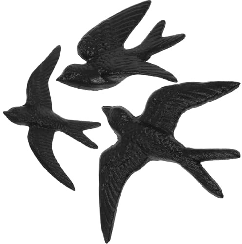 3 Stücke Teiliges Wanddeko Gusseisen Fliegende,Wanddeko VöGel Aus Gusseisen | Fliegende Schwalben Wandornamente, Retro Metall WandvöGel FüR Wohnzimmer, Wanddekoration Fliegende, Zur Dekoration