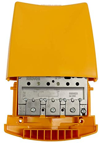 Amplificador de mástil 1 Entrada con bajo Nivel de Ruido, Ideal para Mejorar la señal de televisión y Ampliar la Cobertura de recepción.