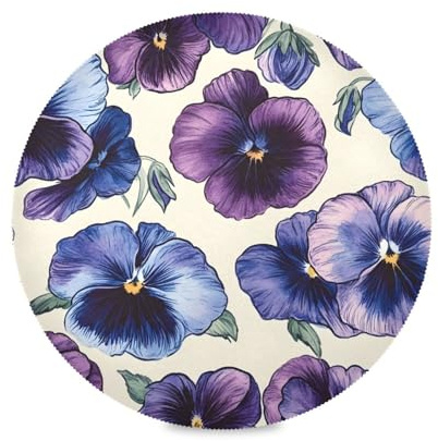 Tischsets, hitzebeständig, rutschfest, für Küche, Esstisch, drinnen und draußen, Blau/Lila Stiefmütterchen