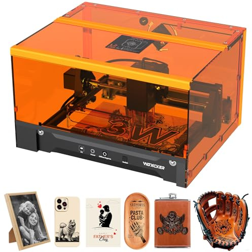 Lasergravur Maschine, L2 Flex 3W mit Gehäuse Beiliegender Lasergravur Maschine, Gravieren und Schneiden Holz Glas Geeignet für Anfänger (Class 1, 3000mW)