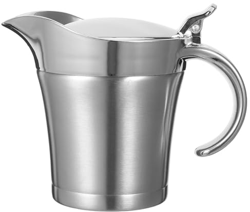 Cabilock Salsera térmica de acero inoxidable para salsa y condimentos, ideal para uso doméstico y en restaurantes, 450 ml