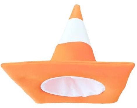 HAISENG Lustiger Verkehrskegelhut für Erwachsene, Straßensperren, Winter, warme Mützen, Geburtstagsparty-Zubehör, Bühnenauftritte, Partyhut für Erwachsene