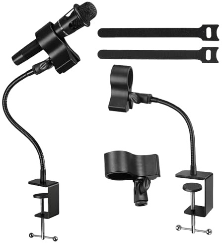 WIYETY 50cm Mikrofon Arm Ständer: Verstellbarer Mikrofonständer, Metallclip-Schwanenhals Mikrofon Arm, Flexibel SchwanenhalsMikrofonständer, Desktop-Mikrofonständer für Aufnahme Live Büro