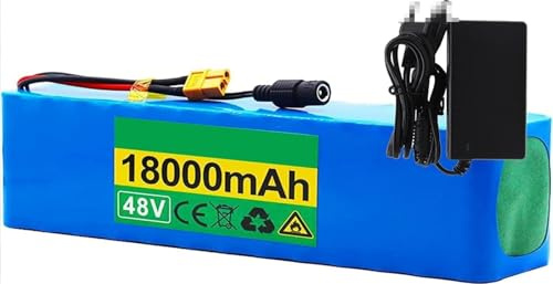 Batería De Iones De Litio Para Bicicleta Eléctrica, 48 V, 18 Ah, 13S3P: Alta Potencia, Resistente Al Agua, Compatible Con Motores De 1500 W, 1000 W, 750 W Y 500 W 48V 18Ah,XT60