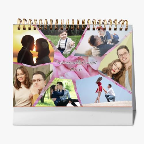 Fotokalender 2026 Tischkalender,Monatskalender mit Kästchen,Familienkalender 2026 selbst gestalten,DIY Bastelkalender für Fotos zum Selbstgestalten,Kreatives Geschenk für Familie-7 Bilder