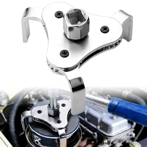 ASOUUNLD Clé à Filtre à Huile 3 Griffes Réglables, Clé Filtre à Huile Universelle 3 Bras pour Diamètre 50-115mm Outils Démontage de Voiture, Réparation de Camion et Voiture