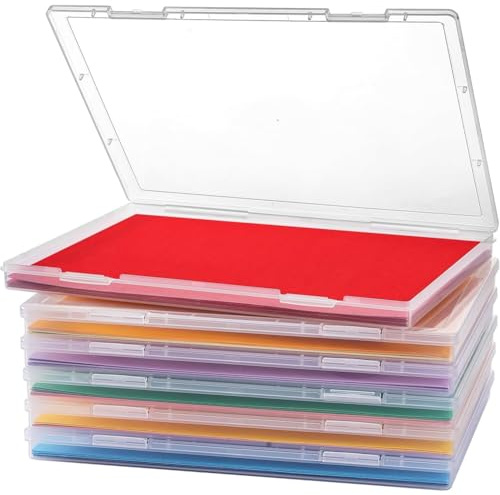Muuookka Pack de 6 Boîte de Rangement pour Photos en Plastique 8 X 10 Conteneurs de Rangement pour Papiers de Scrapbook, Photos, Papeterie