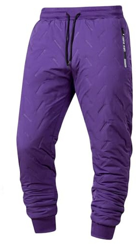 NYSBH Vintertröjor herr plysch tjock fleece sweatbyxa lammull termiska byxor vattentäta vindtäta varma byxor, Lila, M