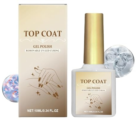 DAWCBVJQ Vernis Gel Top Coat Pour Ongles - Fournitures Manucure Douce - Finition Haute Brillance - Pour Femmes Mariées Professionnels Usage Quotidien Fêtes Mariages Vacances Soirée Événements