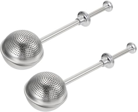 BAZEITFLOW Set 2 Filtri per Tè in Acciaio Inox Multifunzione, Infusore per Spezie e Shaker per Zucchero a Velo, Cestello Multiuso per Cucina e Preparazione Tè in Foglie