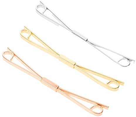 TOGEVAL 3 St Slipsklämmor i Guld Silver och Roséguld Klassiska Anti-glid Slipsnålar för Affärsmöten Bröllop och Professionellt Bruk Multifunktionella Klämmor för Slips Skjorta och Kofta