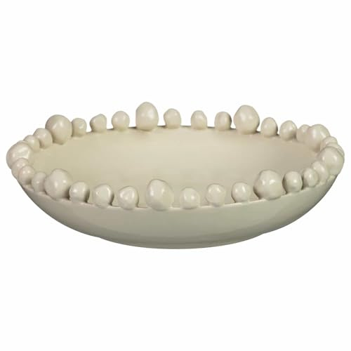 New Bobble Edge Ceramic Bowl, Give Your Space Some Timeless Elegance, Adds Texture and Artisanal Charm, Perfect for Placing On A Coffee Table, Sideboard, Or Mantelpiece.