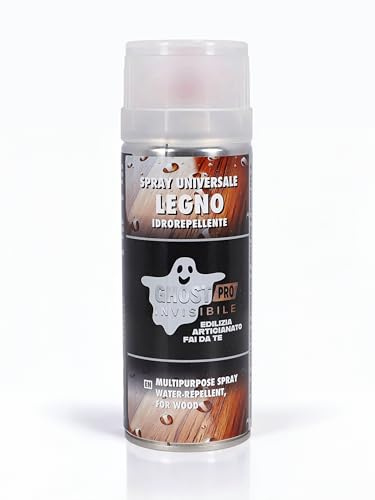 GHOST PRO | Spray Idrorepellente per Legno | con Protezione UV, Finitura Trasparente Lucida, per Interni ed Esterni, Protegge da Pioggia, Sole e Agenti Atmosferici, Asciugatura Rapida - Made in Italy