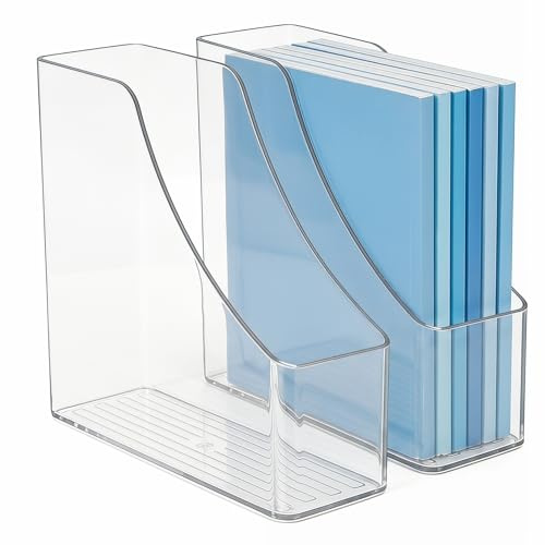 Marte Vanci Acrylic Magazine Holder, 2 Pack Vertical Clear File Holder