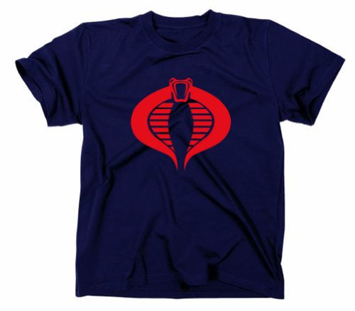 Styletex23 GI Joe Cobra Kai Kult T-shirt, G.I, orm, kobra, marinblå, L