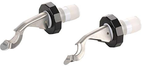 GEFU Flaschenverschluss BOTELO 2er Set - Sektverschluss & Kapselheber | Passend für Ø 16,5-19,5 mm Flaschenhälse, Hebel mit integriertem Öffner, aus Edelstahl, spülmaschinengeeignet & dicht