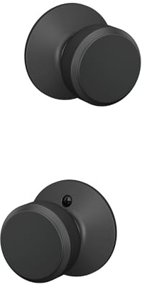 Schlage Bowery Hall/Closet Passage Door Knob, Matte Black