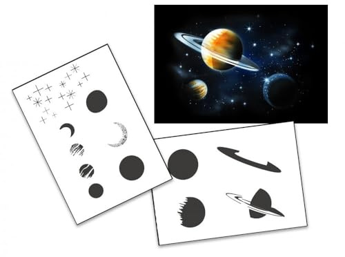 UMR-Design AS-138 Weltall Airbrushschablone Step by Step Grösse S