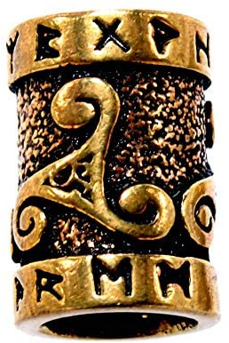 Bartperle Lockenperle Bronze Triskele 7mm