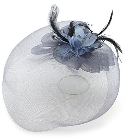 HAND Damen Modische Feder Blumen Perlen Detaillierte und Mesh Ascot/Derby Day Fascinator Hut Kopfschmuck