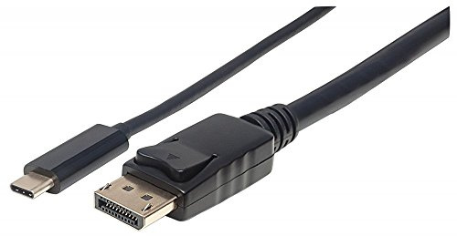 Manhattan USB Tipo C a DisplayPort – Cable Adaptador (Convierte el Alternate de Modo de señal en una señal de Salida displayPort 4 K) 1 m Negro 152471