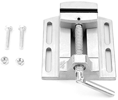 Yosoo Machine Vise, Cast Iron Body Carbon Steel Jaw Silver 2.5 Drill Press Vice Milling Drilling Clamp Machine Vise Tool