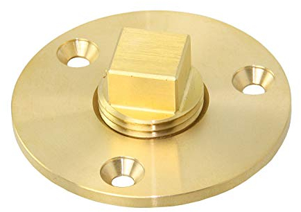 Lindemann Messing Lenzstopfen mit Vierkant-Schraube Bilgenstopfen Lenzventil für alle US Boote selbstdichtend