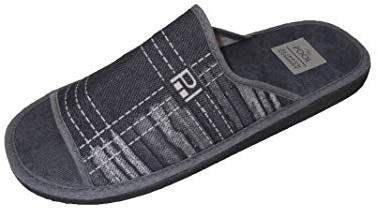 Zapatilla de Estar por casa/The Pool Slipper Company/Hombre/Puntera Abierta/Empeine Lona/Color Gris/Suela Eva/Muy Ligera/Talla 44
