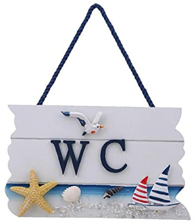 PiniceCore Porte en Bois Doorplate WC Tag Accrocher WC Porte WC Plaque Salle De Bains Toilettes Accessoires De Porte Décoration