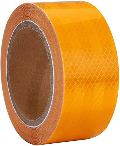 XFXIA Nastro Riflettente Adesivo Nastro Catarifrangente Adesivo Stradale Promemoria Di Sicurezza Ad Alta Visibilità Per Auto Moto Bicicletta Attività Notturna 5cm x 10m (Giallo)