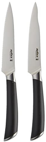 Zyliss E920277 Comfort Pro Messer Set 2-Teilig, Deutscher Edelstahl, Black Handle, 1x Gemüsemesser, 1x Gemüsemesser mit Wellenschliff, Spülmaschinenfest, 25 Jahre Garantie