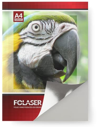 Netuno Folaser 10 Blatt DIN A4 21 x 29,7 cm Klebefolie selbstklebend Silber matt für Laserdrucker und Kopierer Universal-Folie Klebefolie zum Beschriften film Farblaserdrucker Polyesterfilm Silber